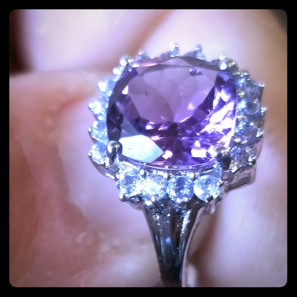 Amethyst and Aquamarine set in Sterling silver